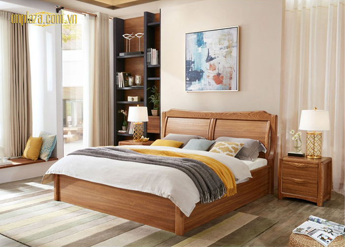 Mẫu giường ngủ hiện đại gỗ tự nhiên
