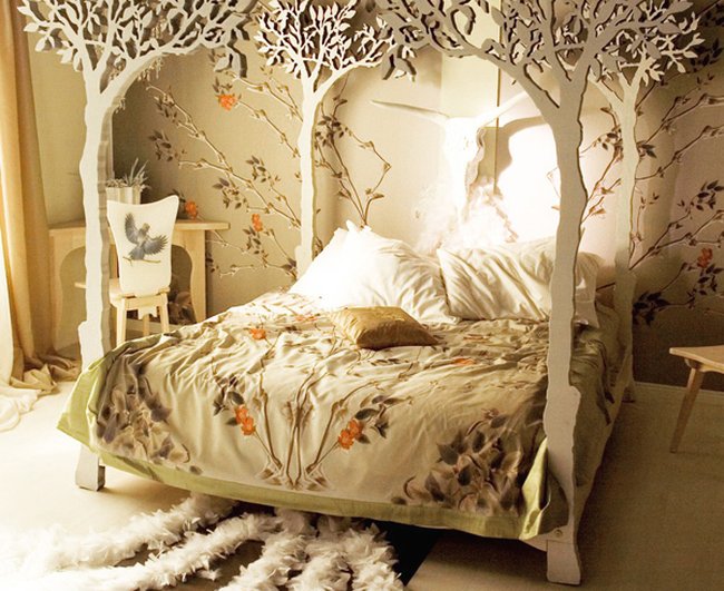 Giường gỗ cho bé hình cây cối thiên nhiên