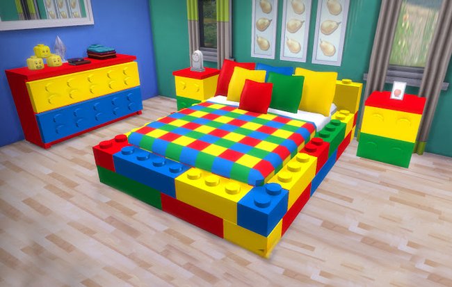 Giường ngủ cho bé tạo hình khối lego lắp ghép
