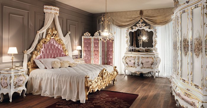 Mẫu giường ngủ công chúa chạm khắc hoa văn vô cùng tinh tế