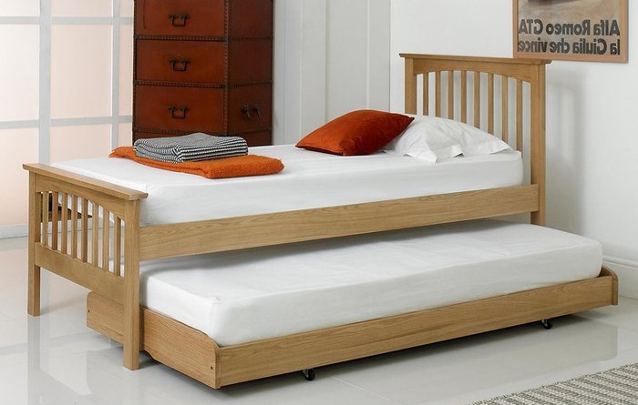 Giường ngủ gỗ sồi tự nhiên đa chức năng