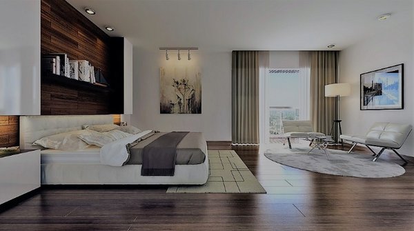  Sàn gỗ được sử dụng linh hoạt trong căn phòng ngủ