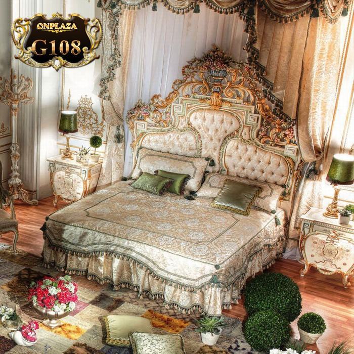 Bộ giường ngủ cổ điển phong cách hoàng gia sang trọng G108 