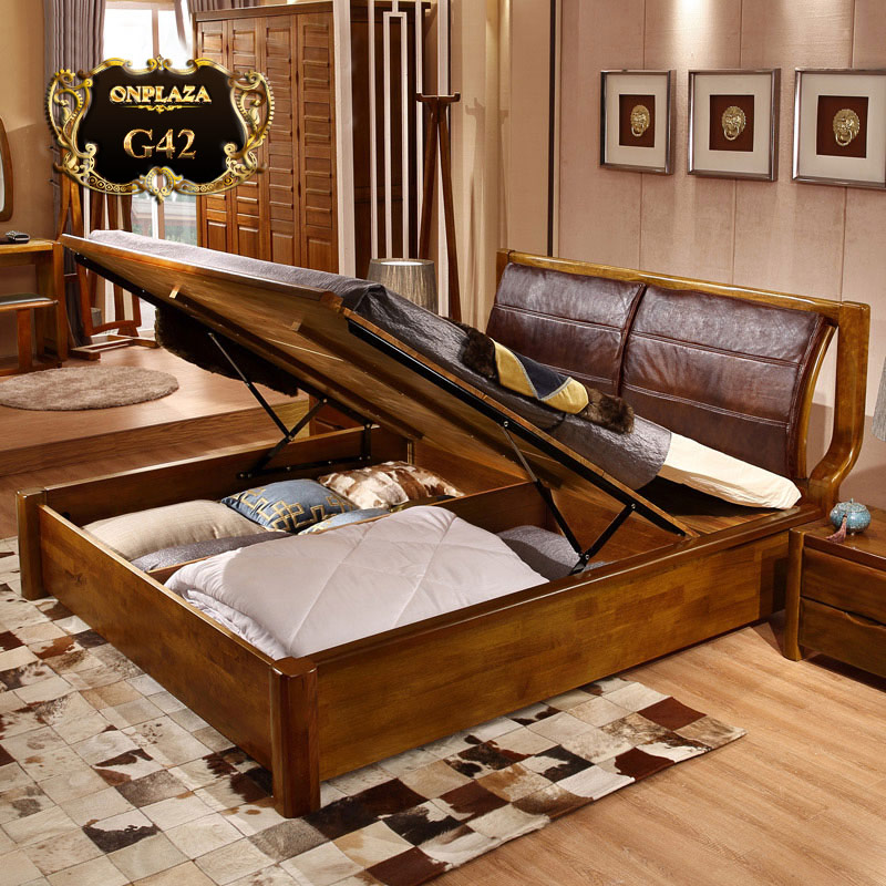 Đẹp hiện đại với mẫu giường ngủ gỗ xoan đào G42