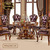 Bộ bàn ghế ăn tròn gỗ tự nhiên chạm khắc tinh tế có mâm xoay cao cấp dành cho 6 người phong cách tân cổ điển sang trọng BA08