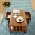 Bộ bàn trà+ kệ tivi gỗ màu hổ phách nhập khẩu cao cấp KV23