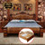 Giường ngủ bọc da cao cấp khắc gỗ cổ điển sang trọng G48