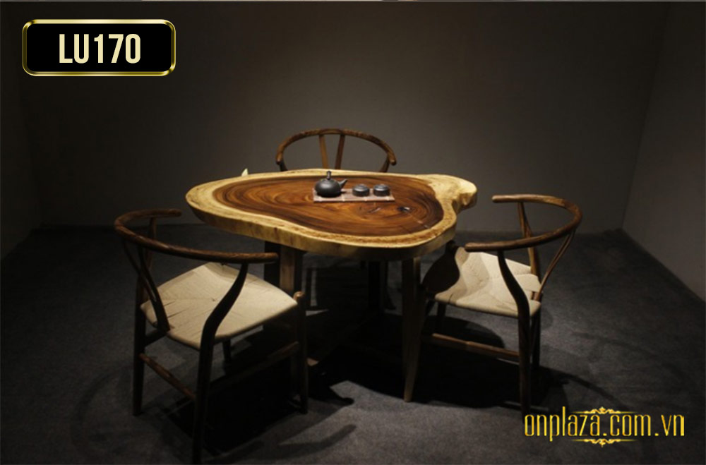 Mặt bàn trà nguyên tấm  tự nhiên vân gỗ đẹp cao cấp LU170