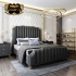 Bộ giường ngủ bọc da phối kim loại phong cách hiện đại sang trọng G160 