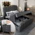 Bộ giường ngủ gỗ tự nhiên bọc da phối kim loại tinh tế phong cách sang trọng (dát truyền thống) G161
