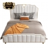 Bộ giường ngủ gỗ tự nhiên bọc da phối kim loại tinh tế phong cách sang trọng (dát truyền thống) G161