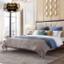 Bộ giường gỗ tự nhiên phối nhung sang trọng phong cách Mỹ hiện đại G159