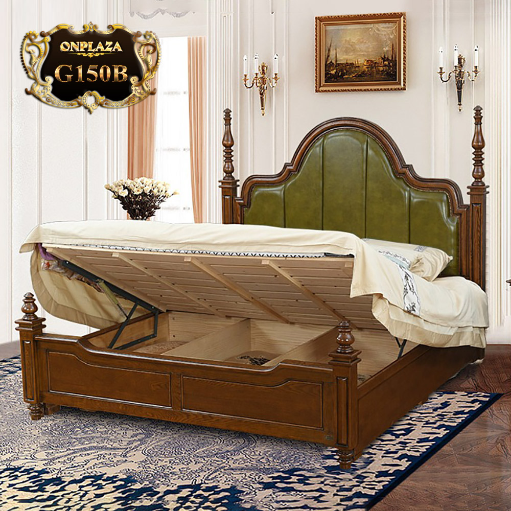 Giường gỗ phối da cao cấp phong cách Mỹ G150B