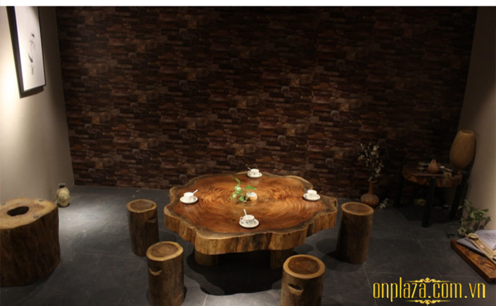 Mặt bàn trà gỗ cẩm thị nguyên tấm cao cấp cho phòng khách LU173