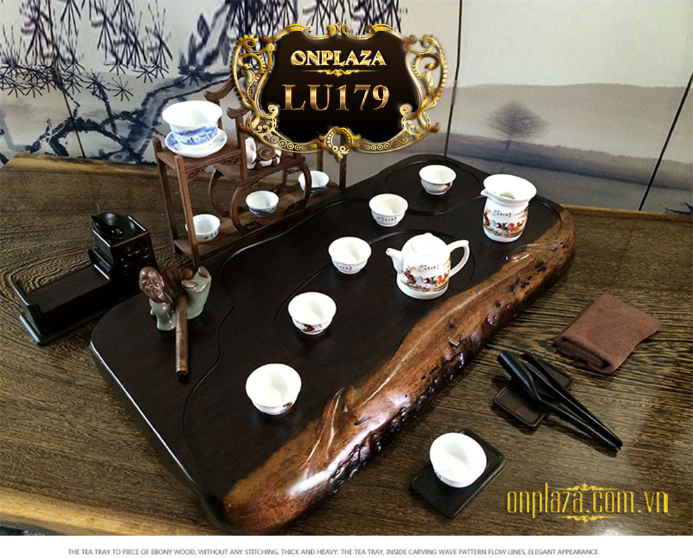 Mặt bàn trà gỗ sao đen Khánh Hòa nguyên tấm cao cấp LU179