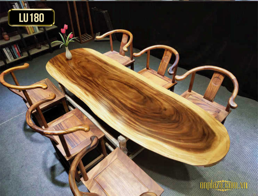 Mặt bàn trà gỗ tự nhiên cao cấp nguyên khối LU180