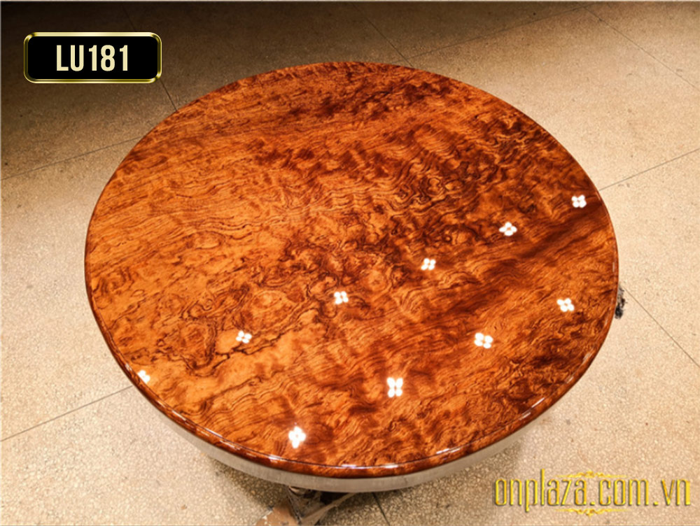 Mặt bàn tròn gỗ tự nhiên nguyên tấm cao cấp LU181