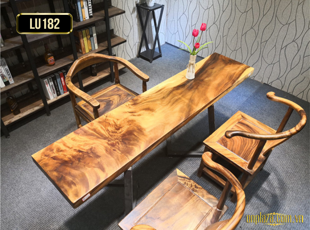 Mặt bàn gỗ chữ nhật nguyên tấm cao cấp LU182