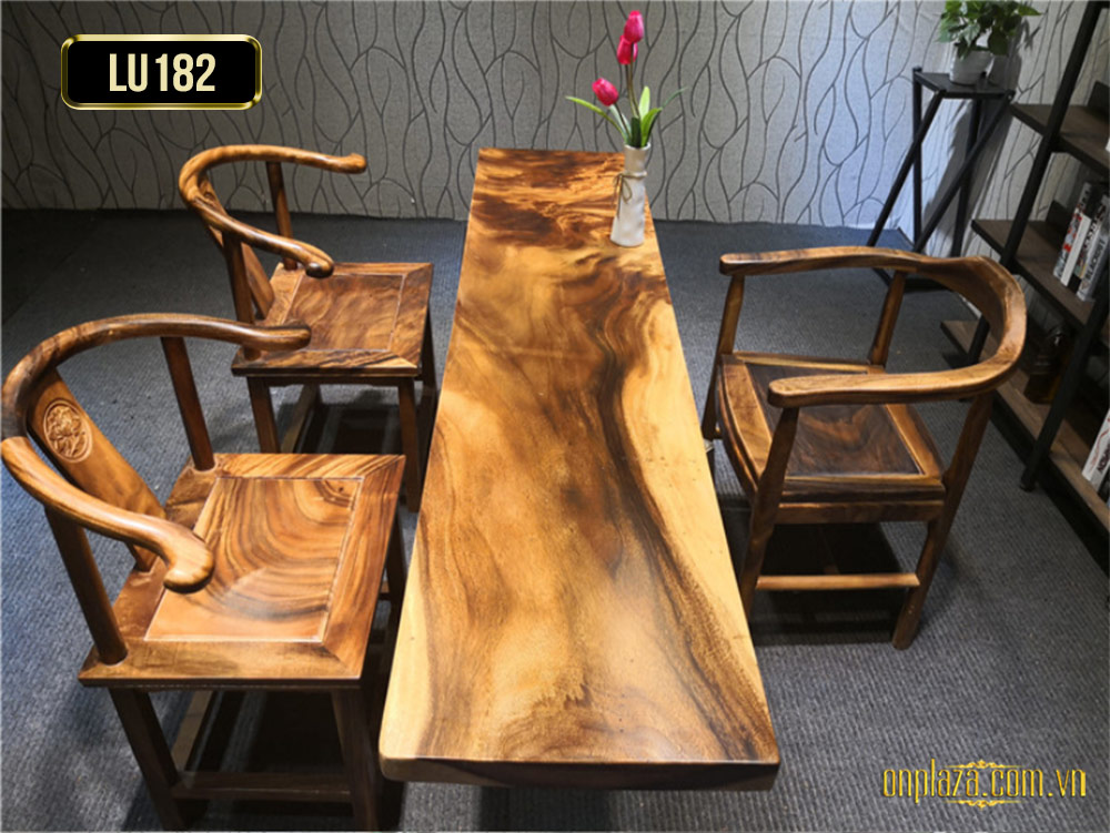 Mặt bàn gỗ chữ nhật nguyên tấm cao cấp LU182