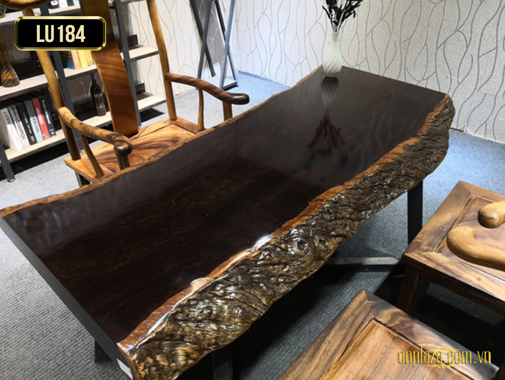 Mặt bàn trà gỗ sao đen Khánh Hòa nguyên tấm cao cấp LU184