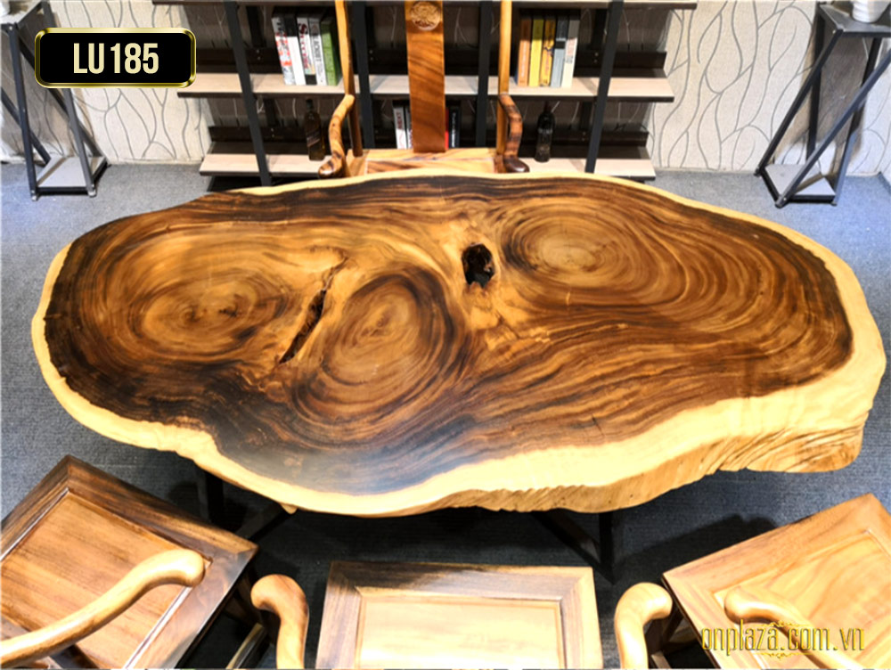 Mặt bàn trà gỗ tấm nguyên khối cao cấp LU185