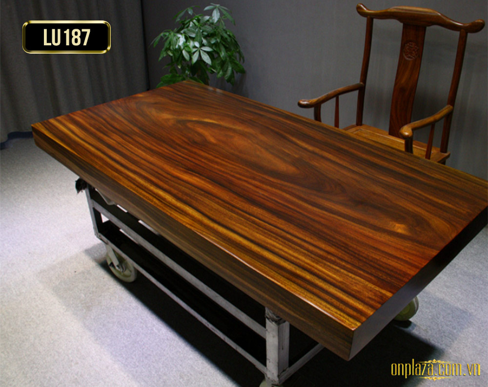Mặt bàn trà gỗ tấm nguyên khối cao cấp LU187
