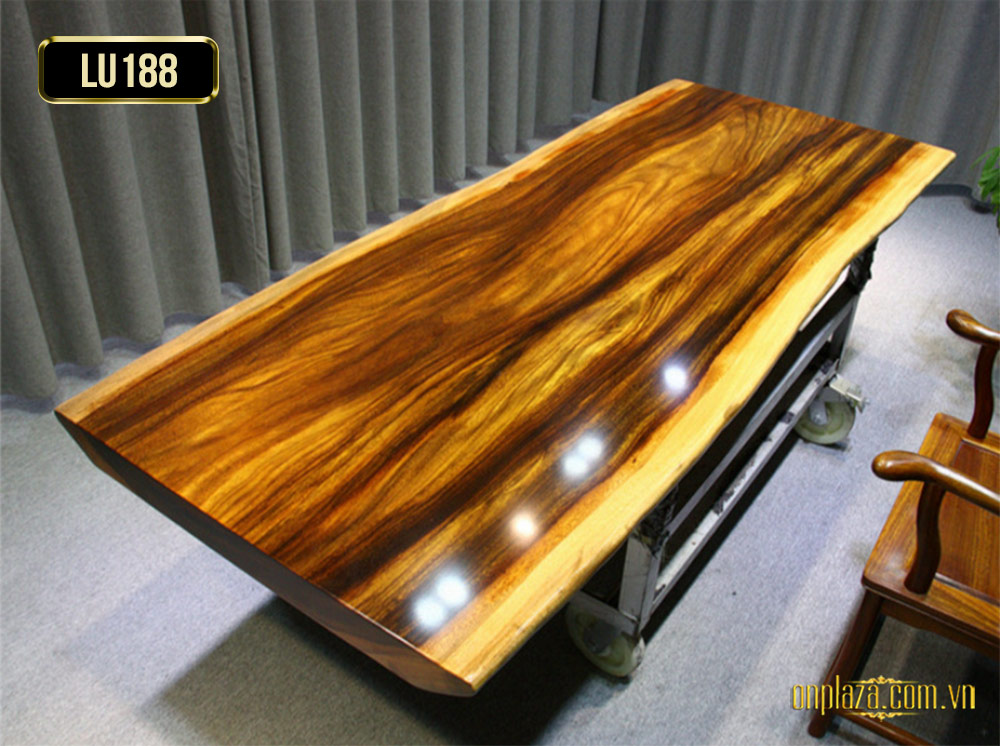 Mặt bàn trà gỗ tấm nguyên khối cao cấp LU188