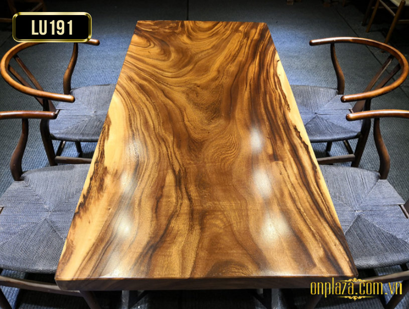 Mặt bàn trà gỗ tấm nguyên khối cao cấp LU191