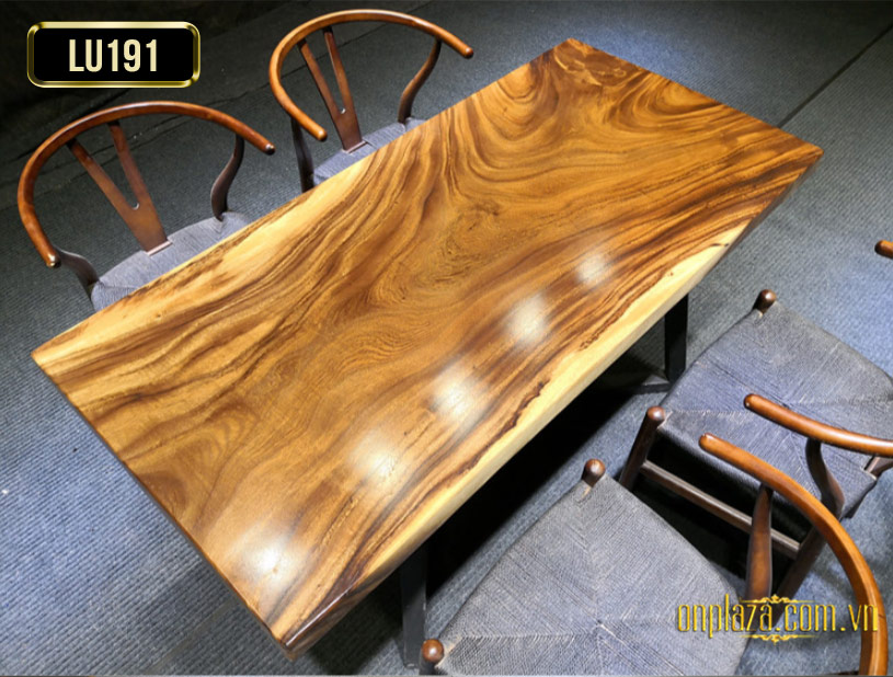 Mặt bàn trà gỗ tấm nguyên khối cao cấp LU191