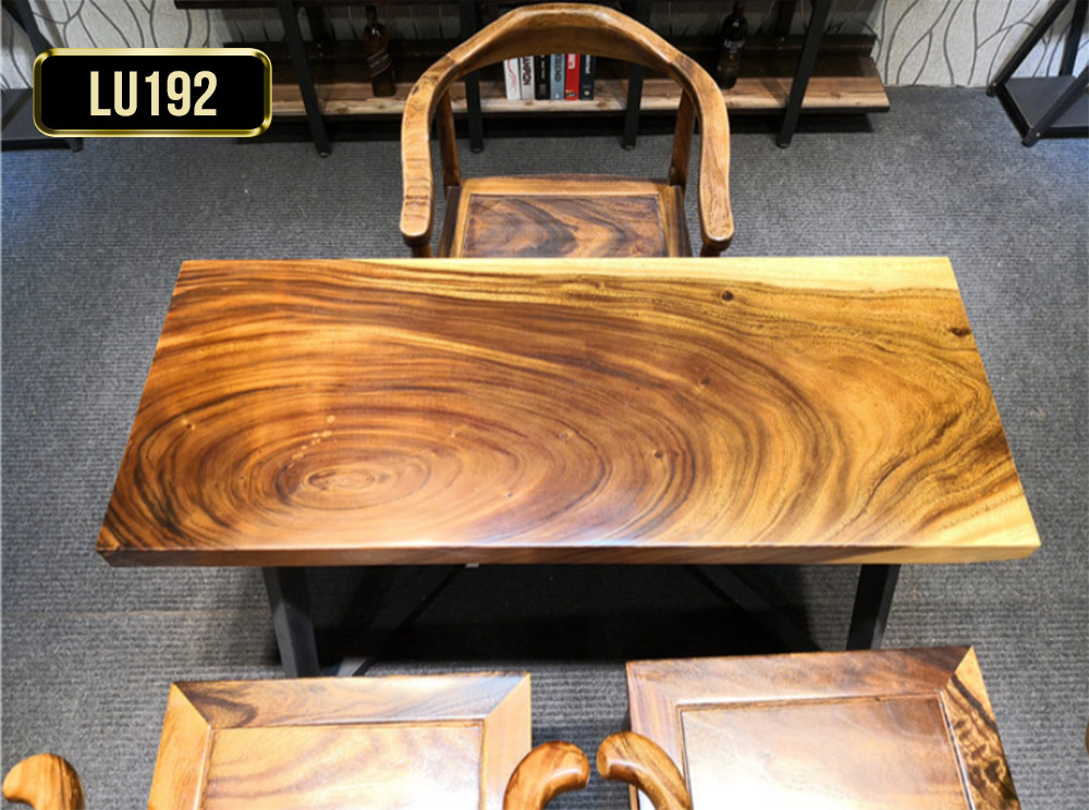 Mặt bàn trà gỗ thịt nguyên  tấm nhập khẩu cao cấp LU192