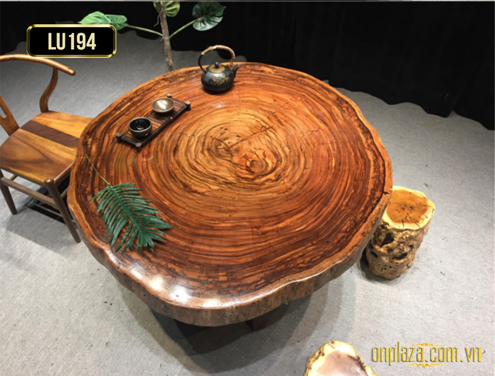 Mặt bàn trà gỗ cẩm thị nguyên tấm cao cấp cho phòng khách LU194