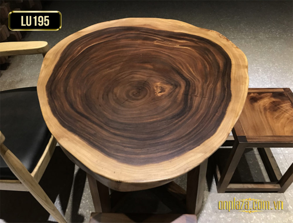 Mặt bàn trà gỗ cẩm thị tấm nguyên khối cho phòng khách truyền thống LU195