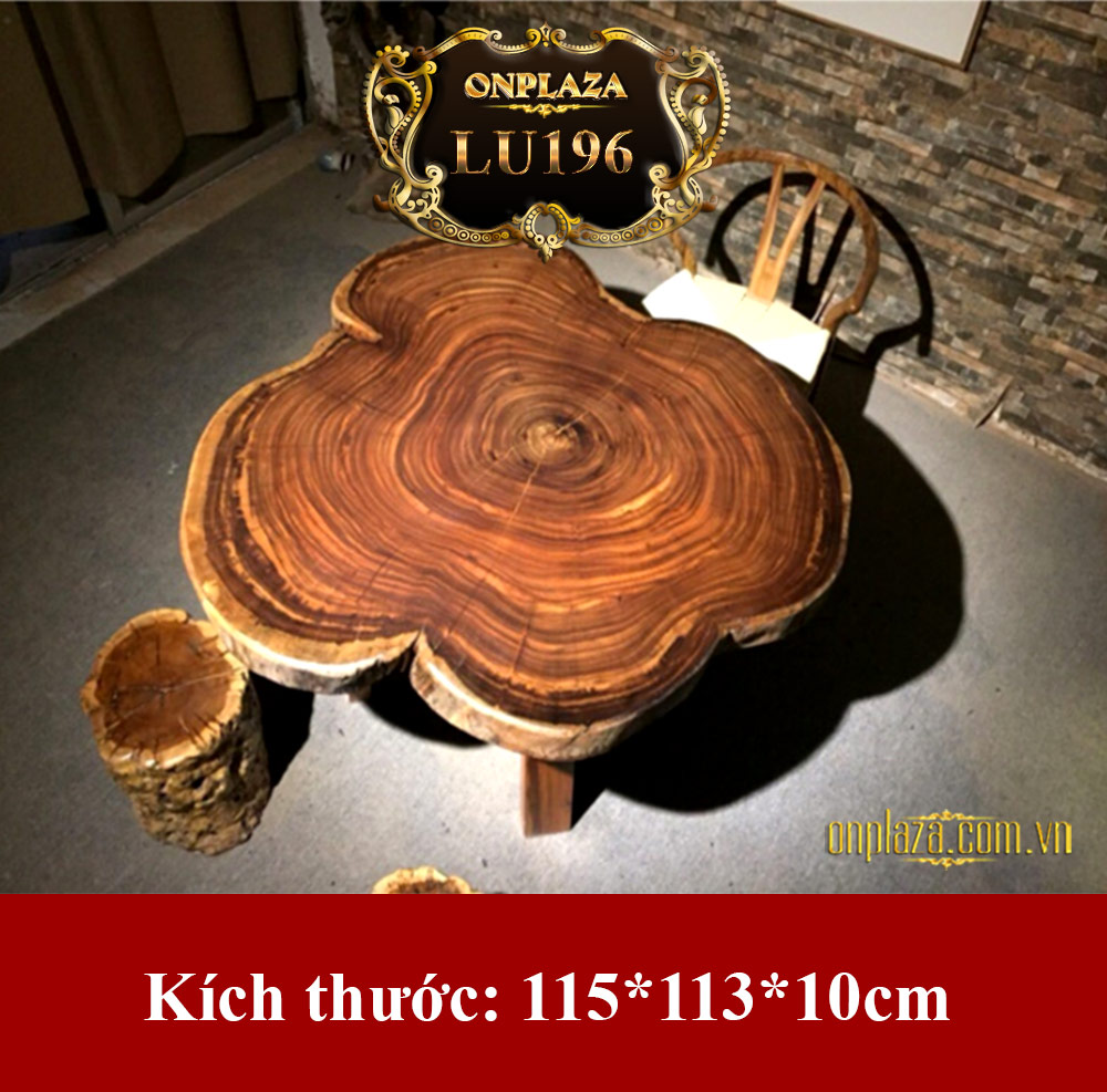 Mặt bàn trà gỗ cẩm thị nguyên tấm cao cấp cho phòng khách LU196