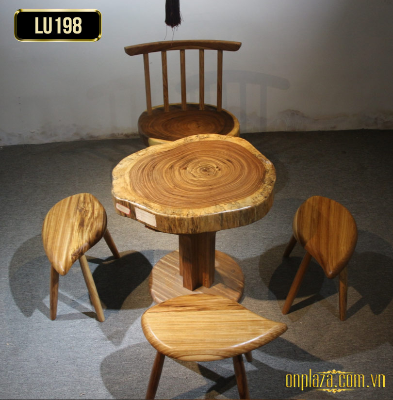 Mặt bàn trà gỗ cẩm thị tấm nguyên khối tự nhiên cao cấp cho phòng khách truyền thống LU198