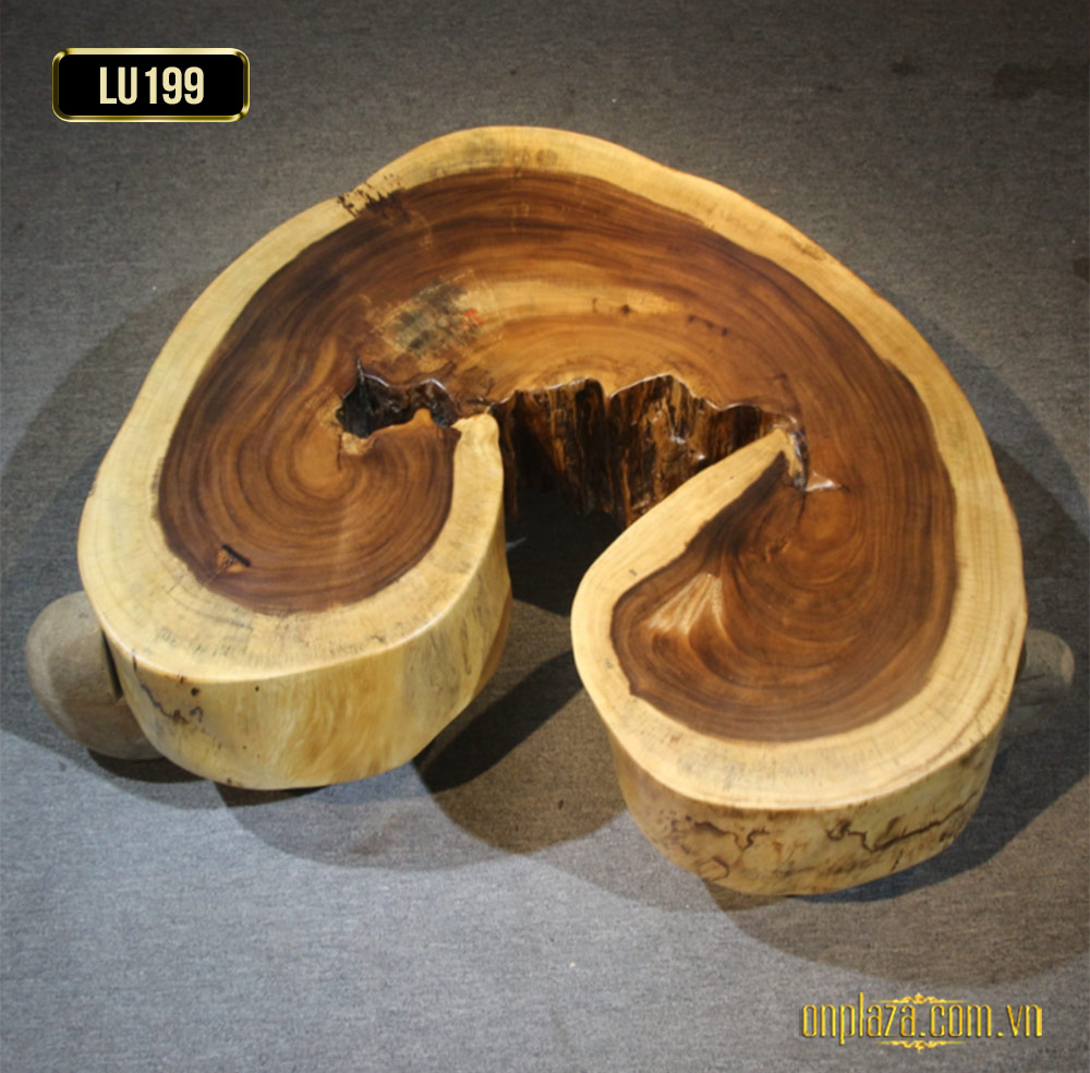 Mặt bàn trà gỗ nguyên tấm cao cấp độc đáo LU199