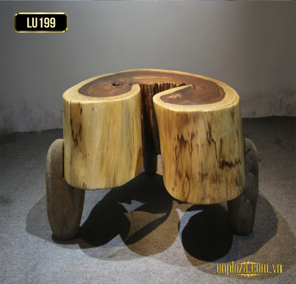 Mặt bàn trà gỗ nguyên tấm cao cấp độc đáo LU199