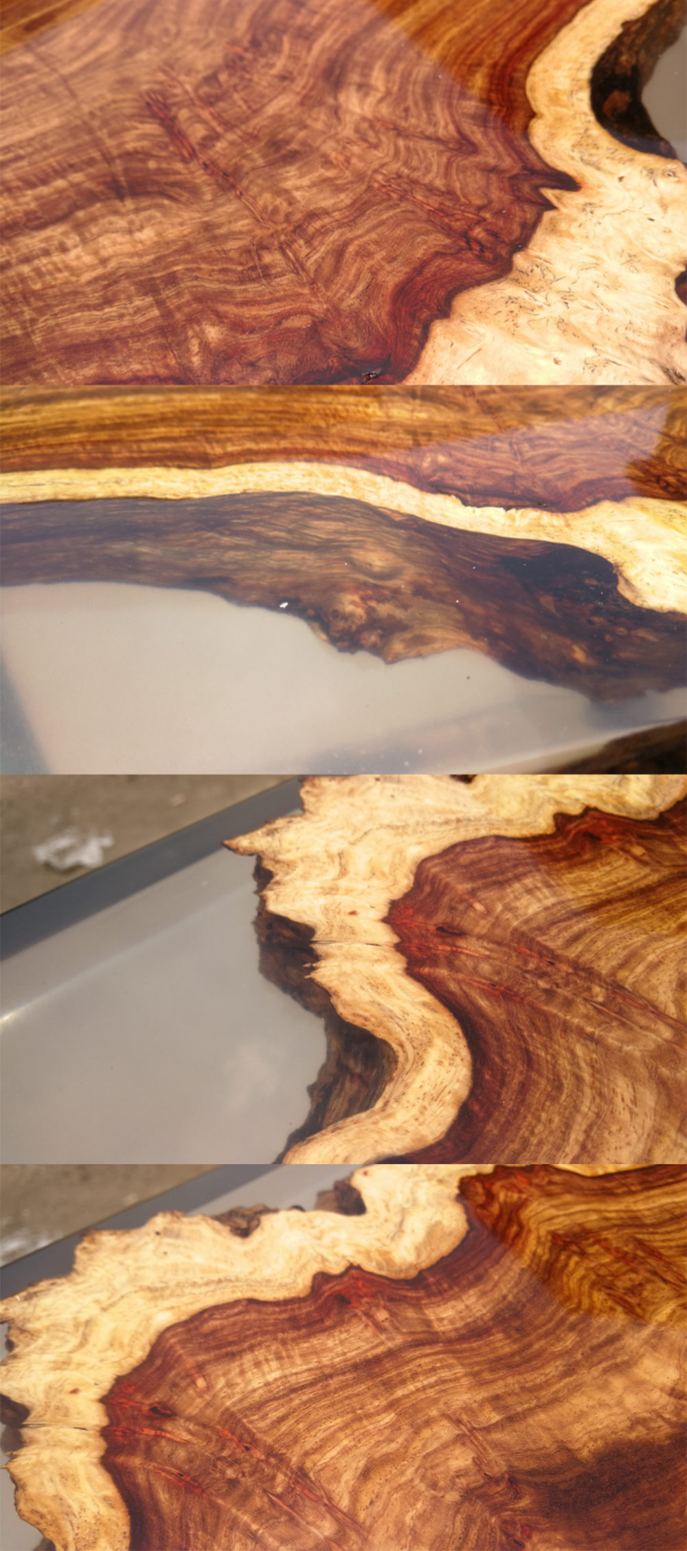 Mặt bàn gỗ nguyên tấm epoxy ấn tượng và mới lạ LU213