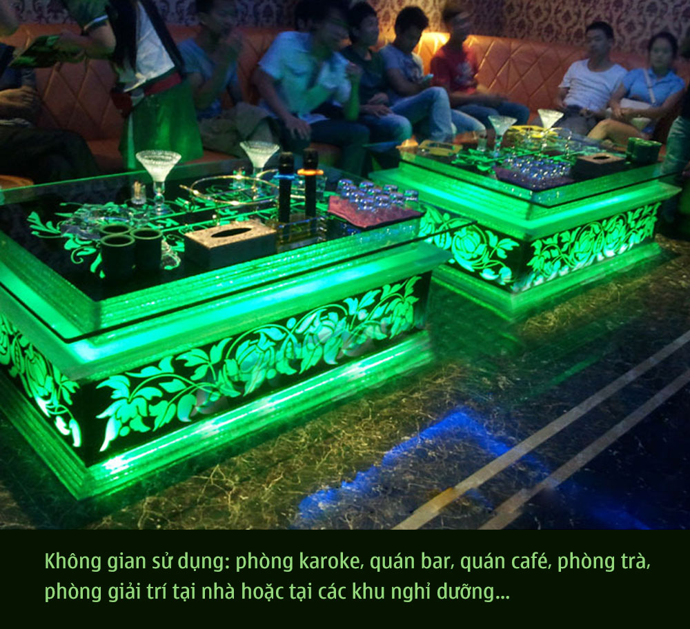 Bàn đèn LED thiết kế cho phòng karaoke/bar cafe hiện đại cao cấp PK11