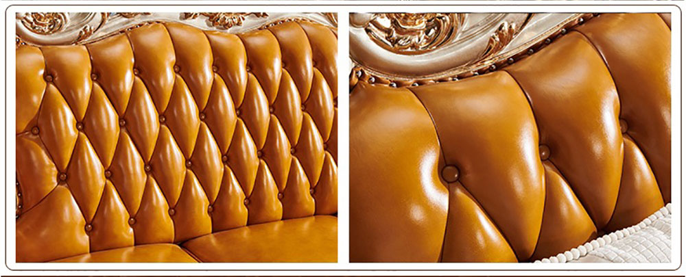 Bộ bàn ghế sofa da chạm khắc 2 mặt phong cách tân cổ điển BT81 