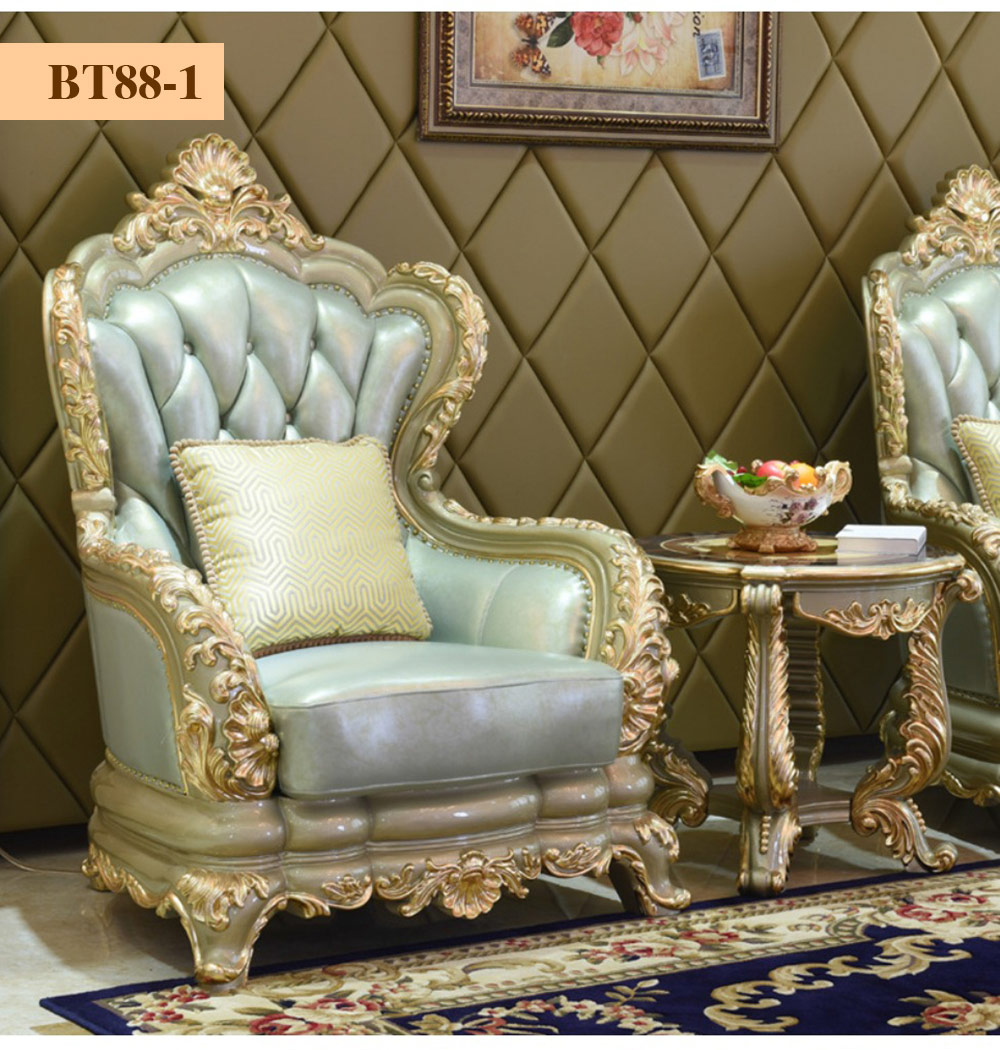 Bộ bàn ghế sofa da nhập khẩu phong cách quý tộc BT88