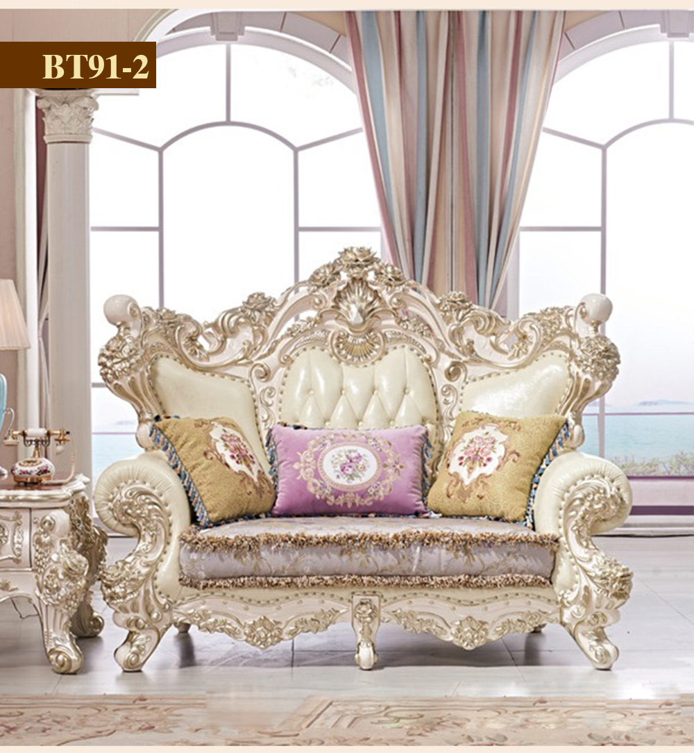 Bộ bàn ghế sofa tân cổ điển sang trọng cho nhà biệt thự BT91