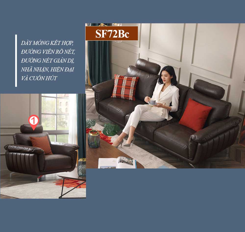 Bộ ghế sofa da cao cấp phong cách Châu Âu sang trọng mới về SF72