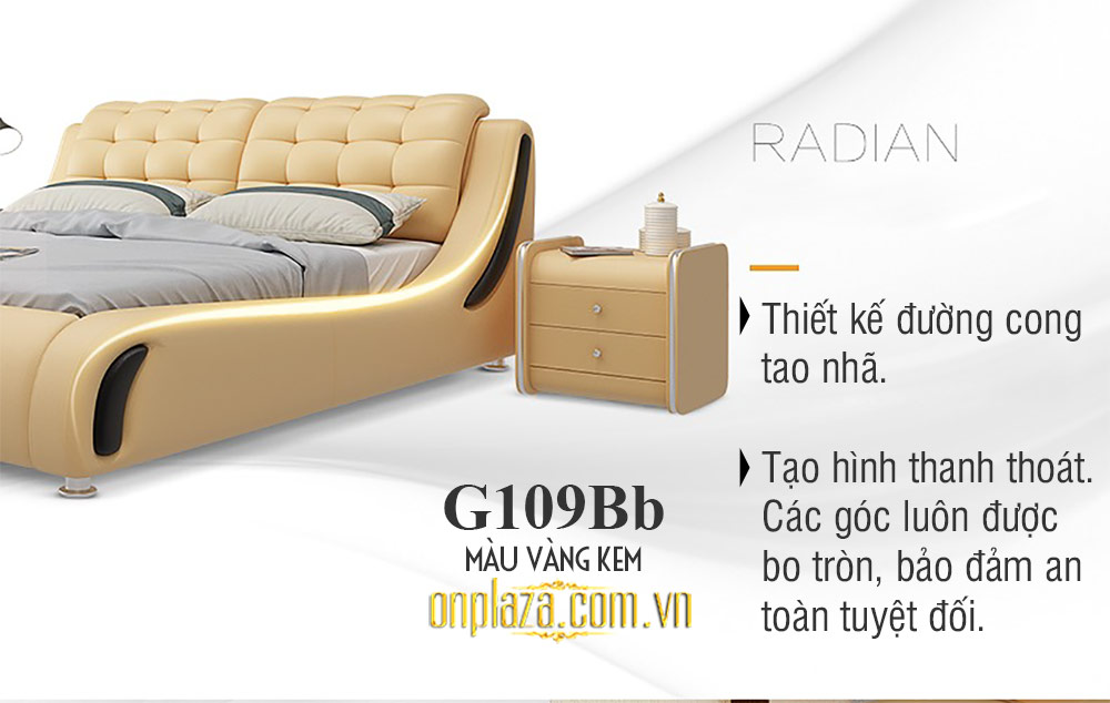 Bộ giường ngủ bọc da cao cấp hiện đại G109