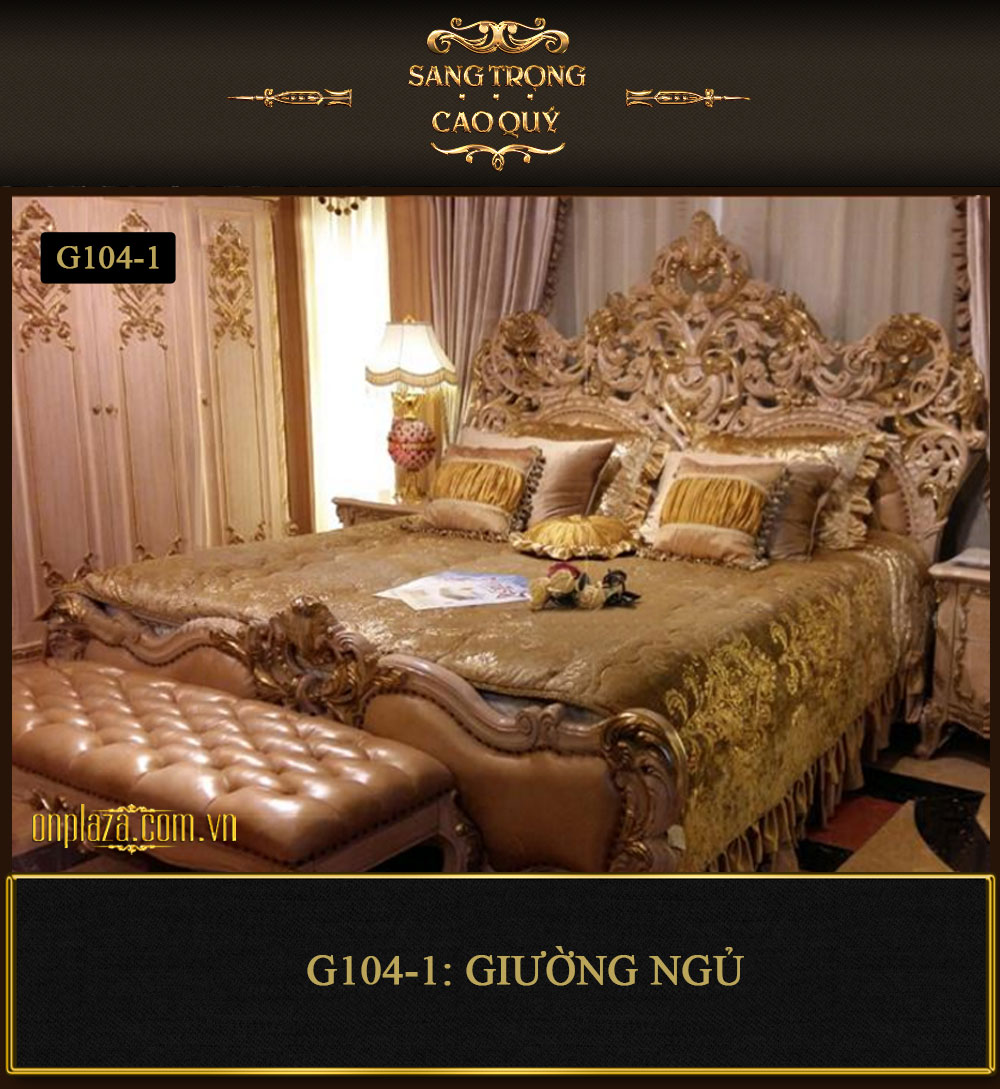 Bộ giường ngủ tân cổ điển cao cấp G104