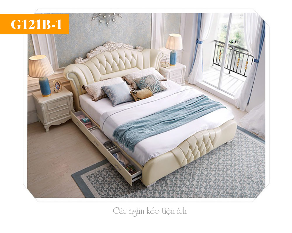 Bộ giường ngủ hiện đại phong cách Châu Âu trang nhã G121