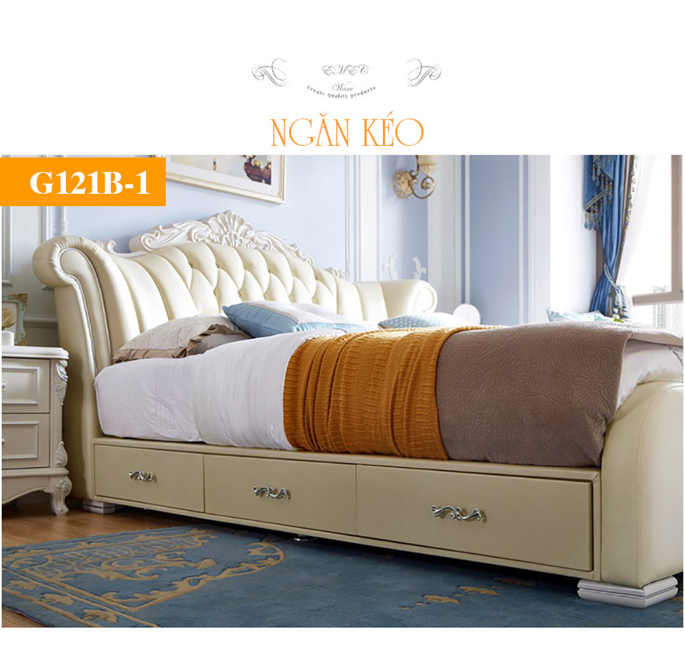 Bộ giường ngủ hiện đại phong cách Châu Âu trang nhã G121
