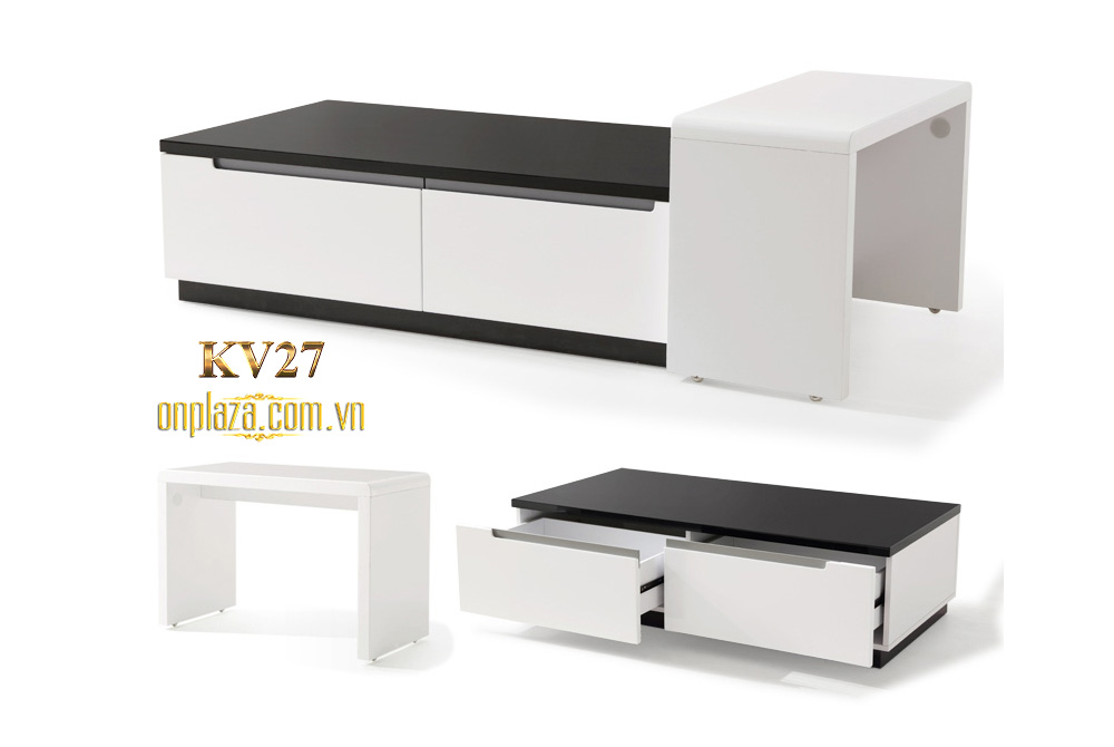 Bộ bàn trà và kệ tủ tivi phòng khách hiện đại nhập khẩu cao cấp KV27