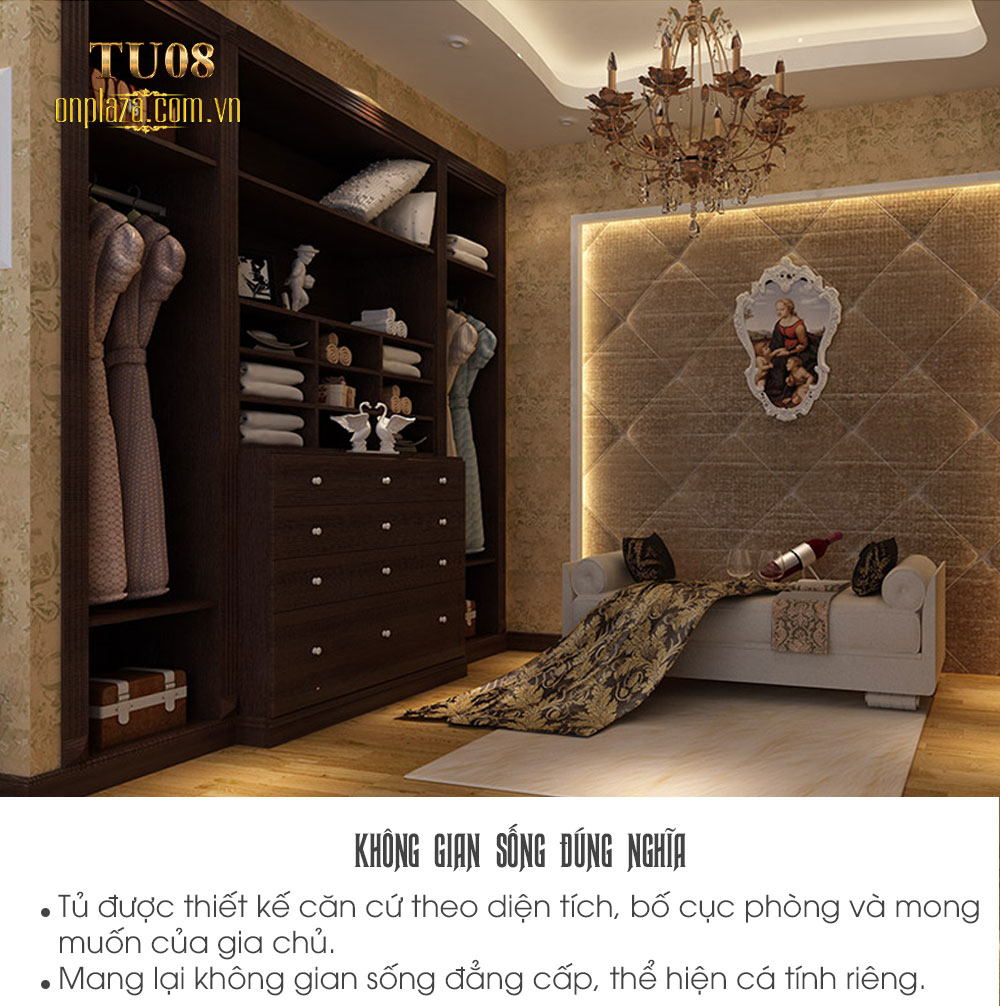 Tủ quần áo đa năng cao cấp cho phòng ngủ hiện đại TU08