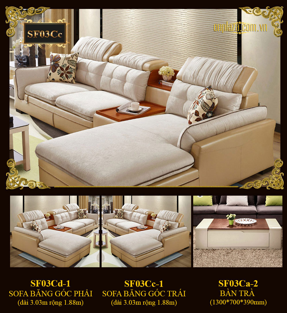 Bộ sofa phòng khách hiện đại cao cấp SF03