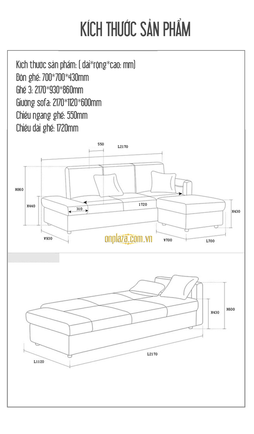 Bộ Sofa hiện đại 3 băng góc phải SF06
